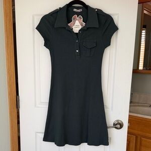 🌺👗🌺 New w Tag (NWT): Cute ribbed Mini Dress (S) color: slate dark green/gray